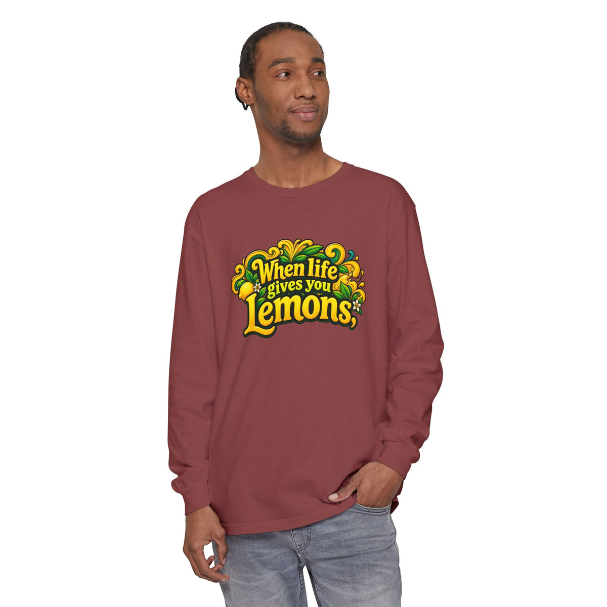 "When Life Gives You Lemons Trade them for Shrooms" Psychedelic Series Long Sleeve T-Shirt