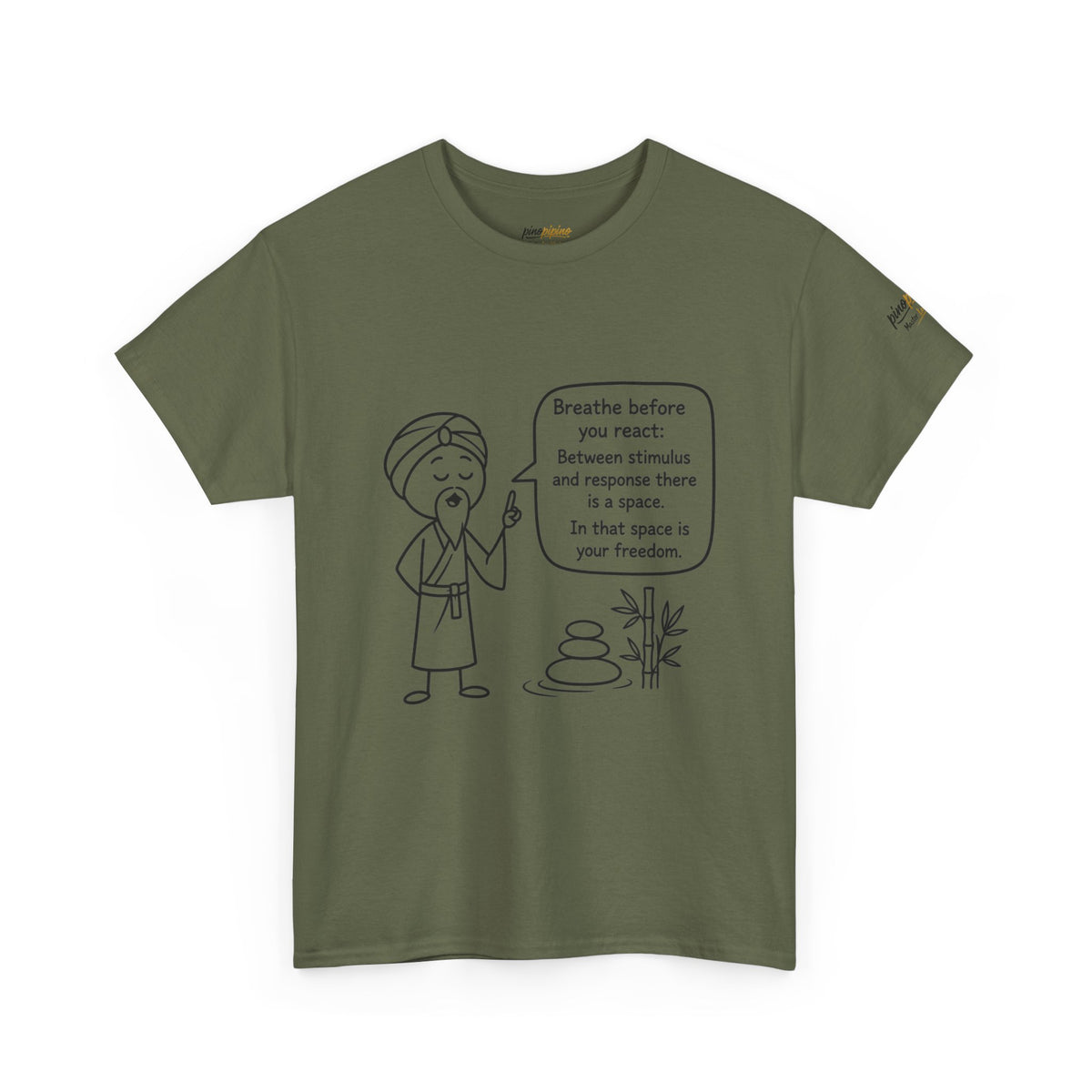Mindful Guru T‑Shirt — "Breathe before you react" Meditation Tee