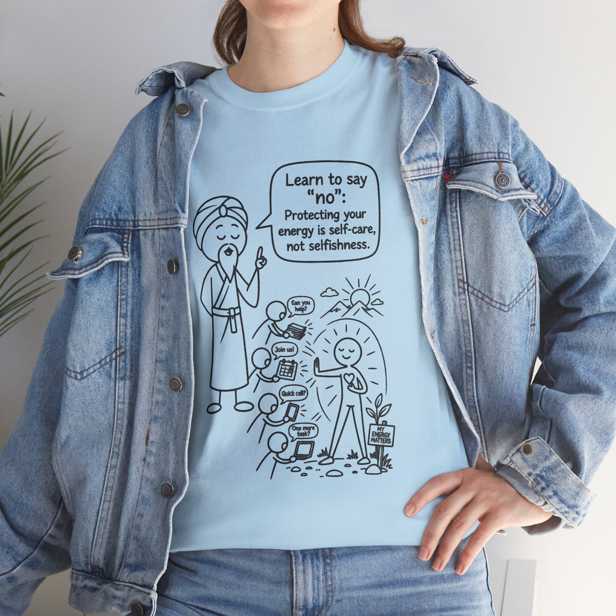 Spiritual Self-Care Tee — "Learn to Say No" Mindfulness T-Shirt