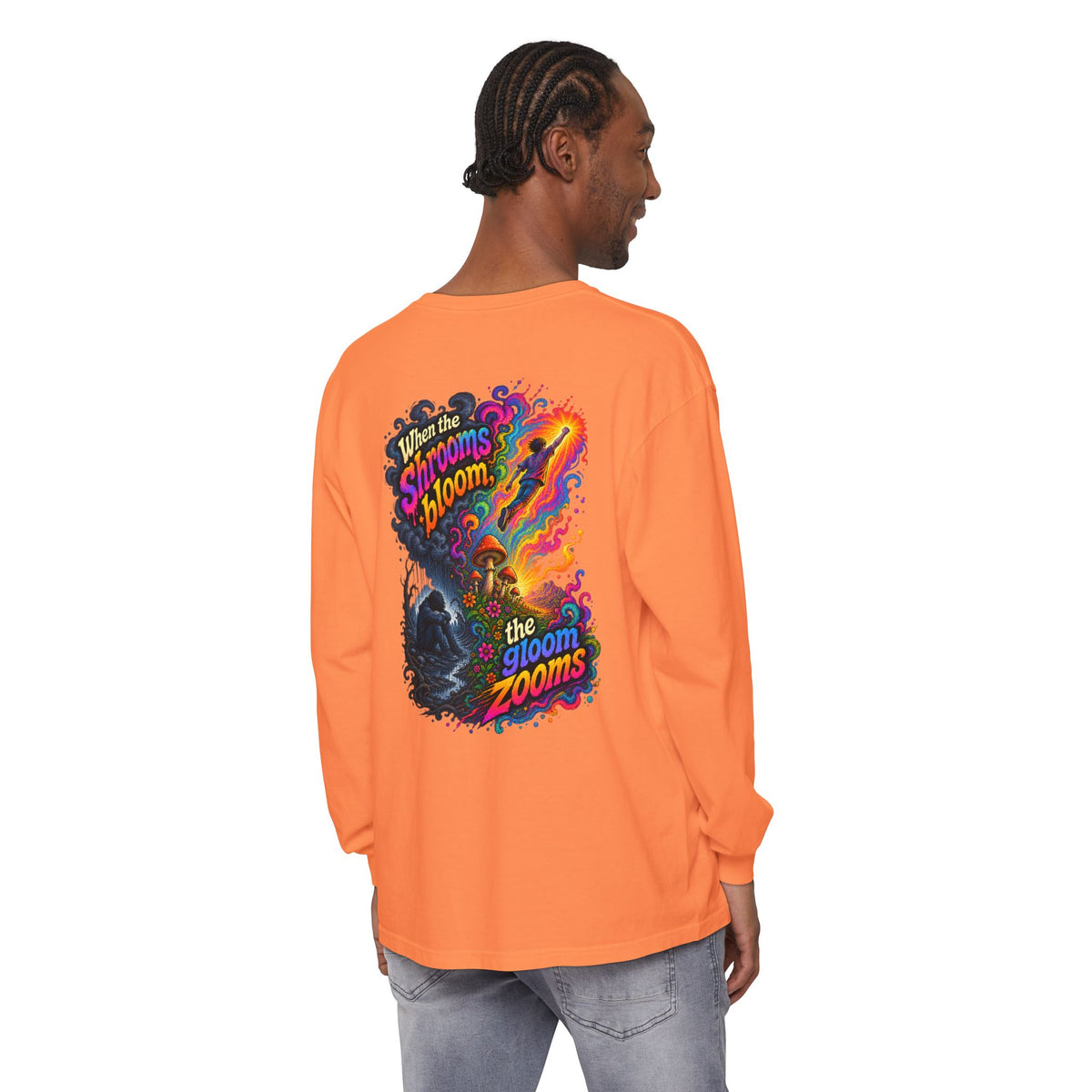 "When the Shrooms Bloom, The Goom Zooms" Psychedelic Design Long Sleeve T-Shirt
