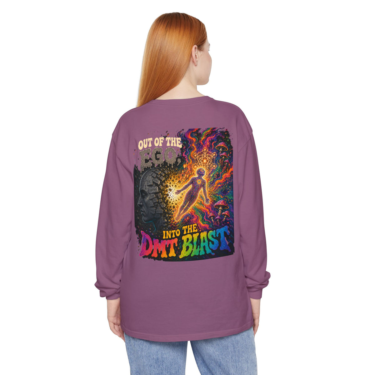 "Out of the Ego" Long Sleeve T-Shirt — Psychedelic DMT Blast Graphic
