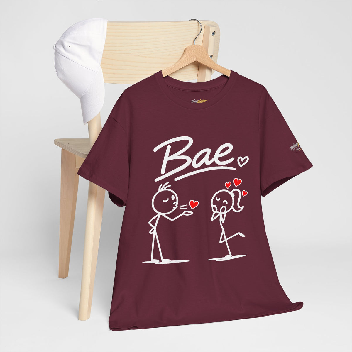 "Bae" Stick Figure Couple T‑Shirt — Cute Romantic Tee