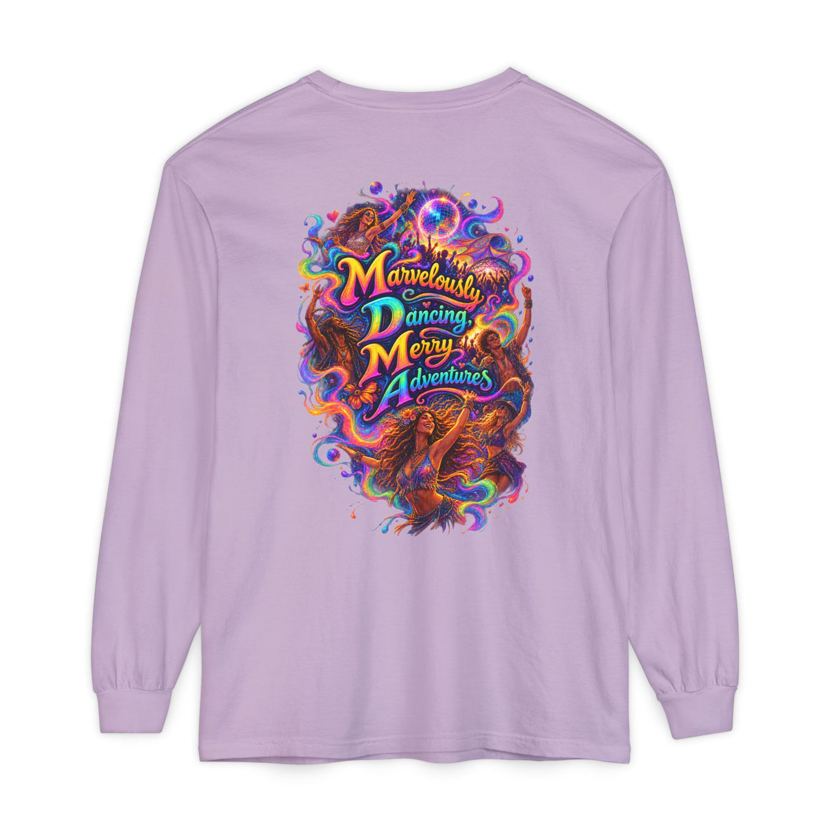 "Marvelously Dancing Merry Adventures" Psychedelic Long Sleeve Tee