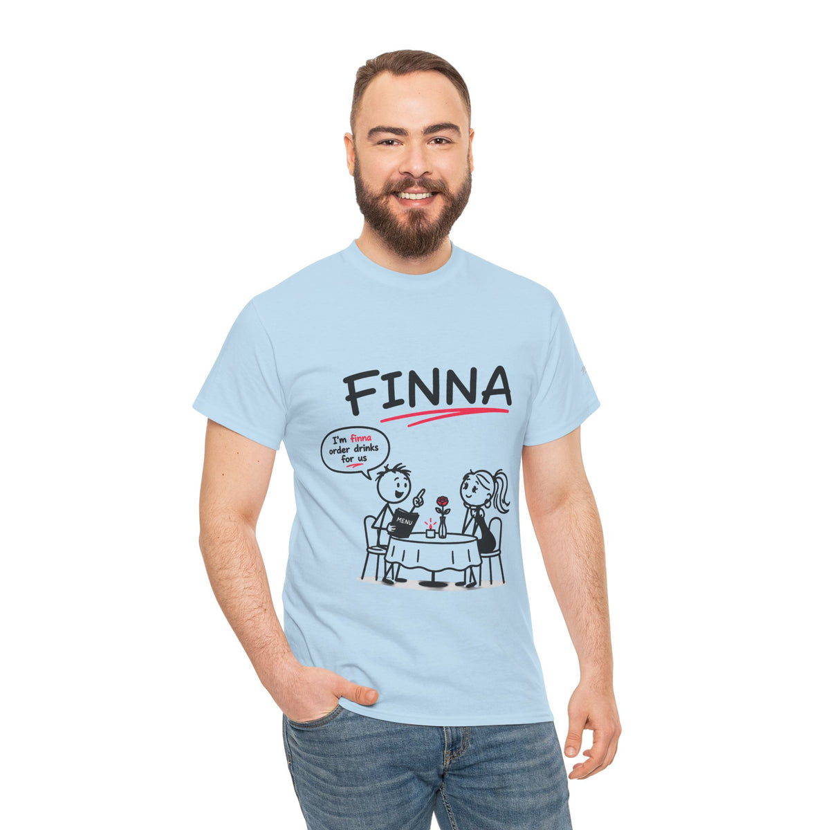 "FINNA" Gen z Slant Cartoon Tee