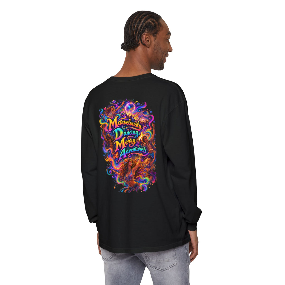 "Marvelously Dancing Merry Adventures" Psychedelic Long Sleeve Tee