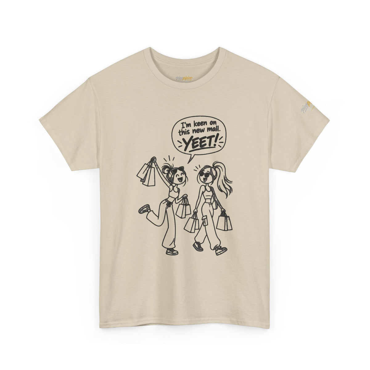 Graphic Tee — "I’m keen on this new mall. YEET" Shopping Cartoon Shirt