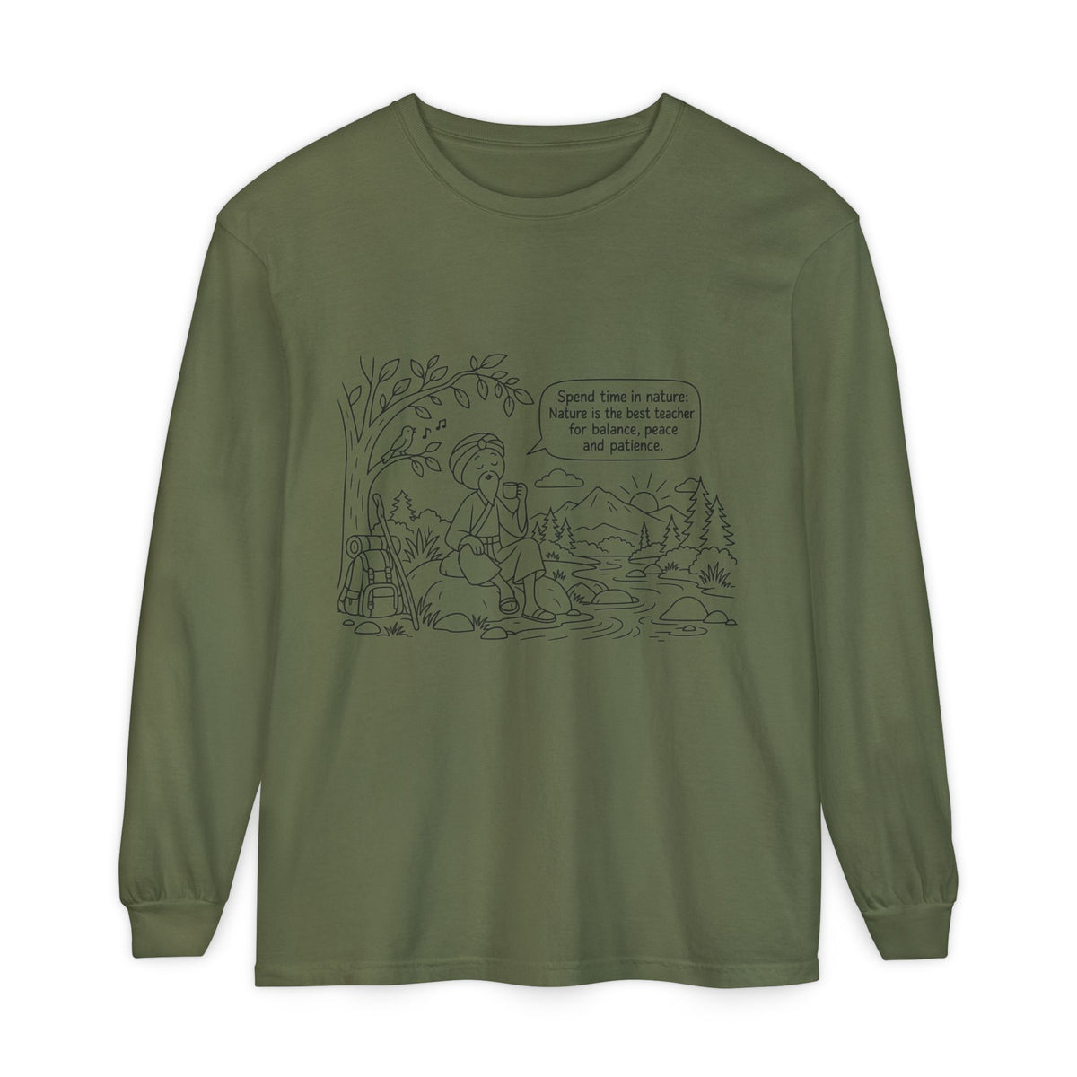 Long Sleeve T‑Shirt — "Spend time in nature" Hiking Graphic Tee