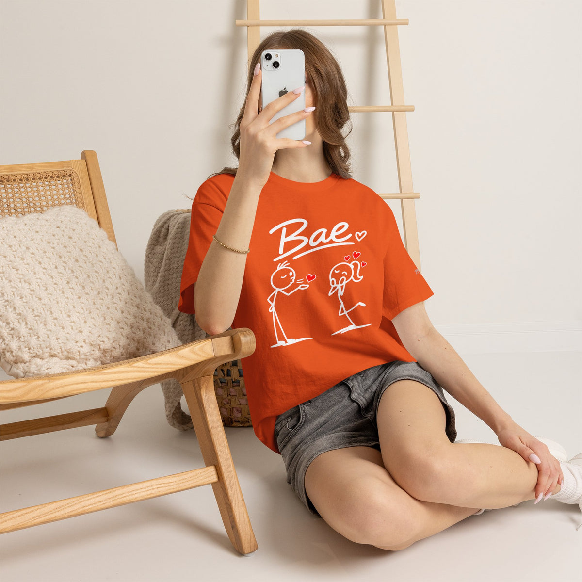 "Bae" Stick Figure Couple T‑Shirt — Cute Romantic Tee