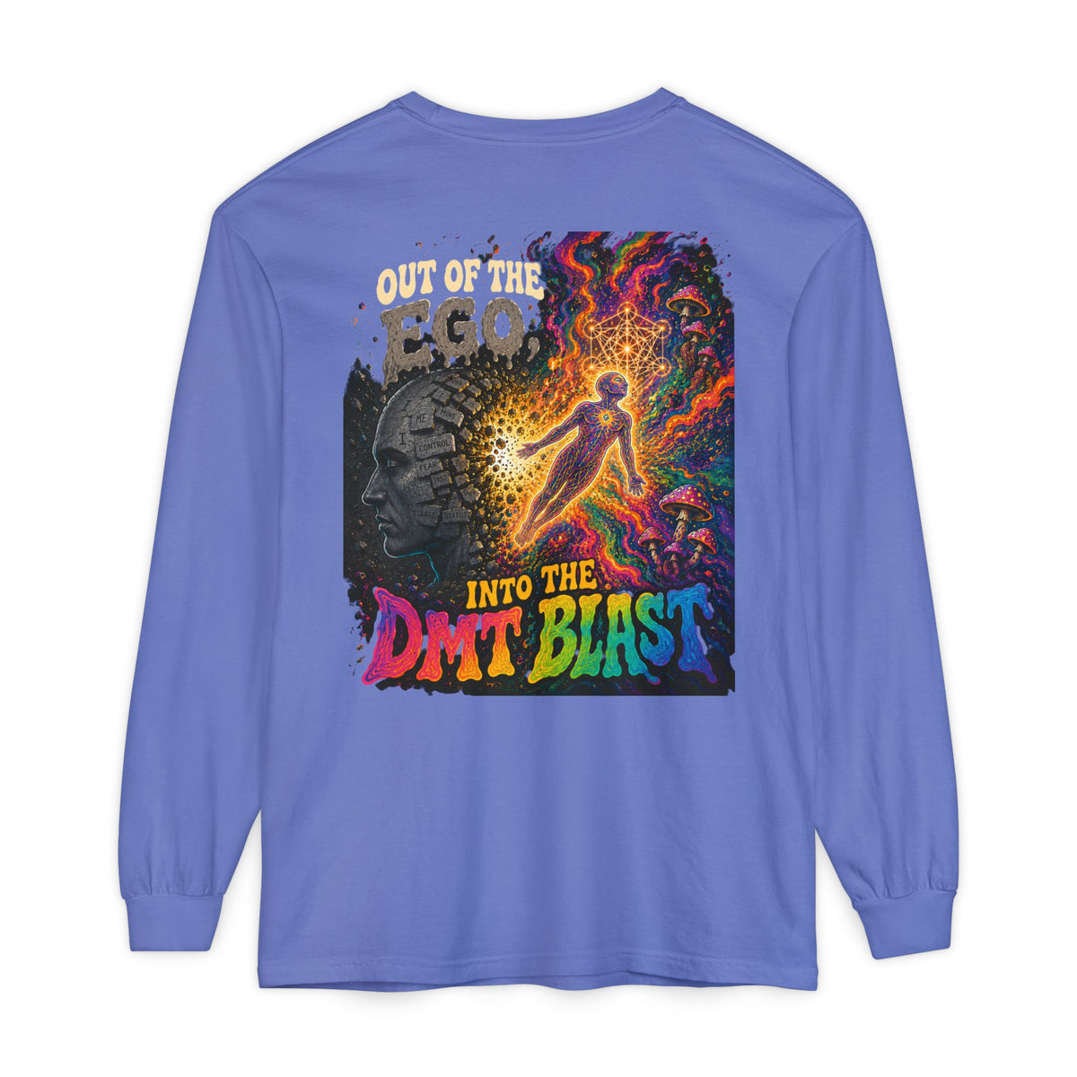 "Out of the Ego" Long Sleeve T-Shirt — Psychedelic DMT Blast Graphic