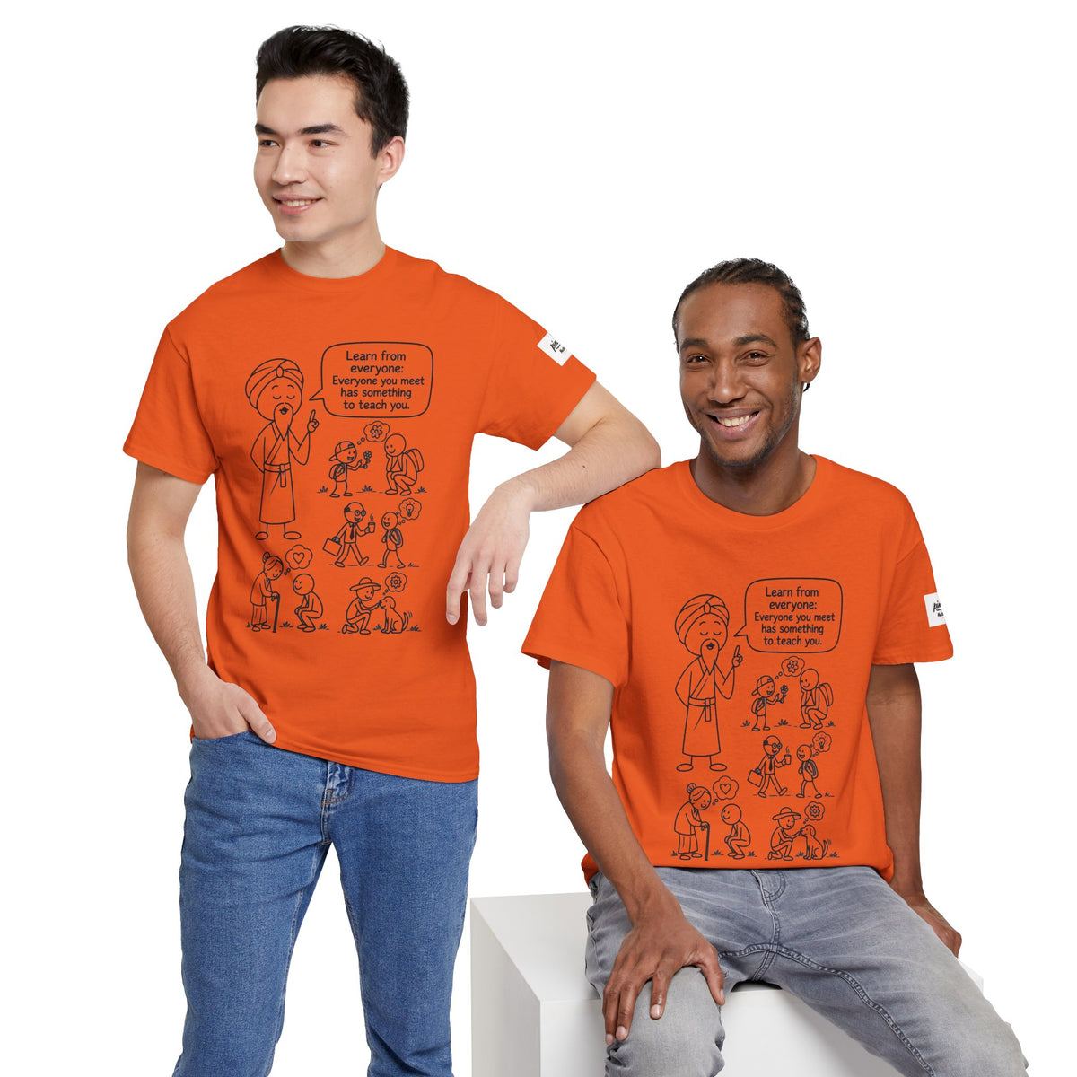 Spiritual Teacher Comic Tee — "Learn from Everyone" Graphic T‑Shirt