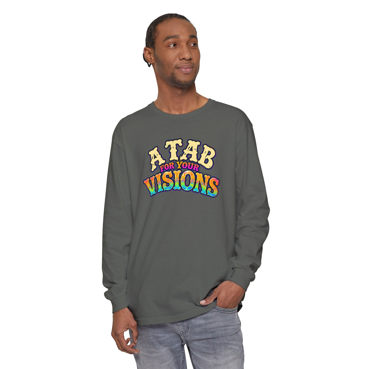 "A Tab for Your Visions" Long Sleeve Psychedelic T‑Shirt