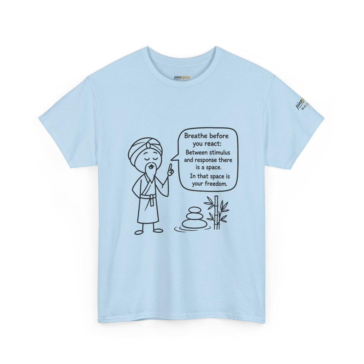 Mindful Guru T‑Shirt — "Breathe before you react" Meditation Tee