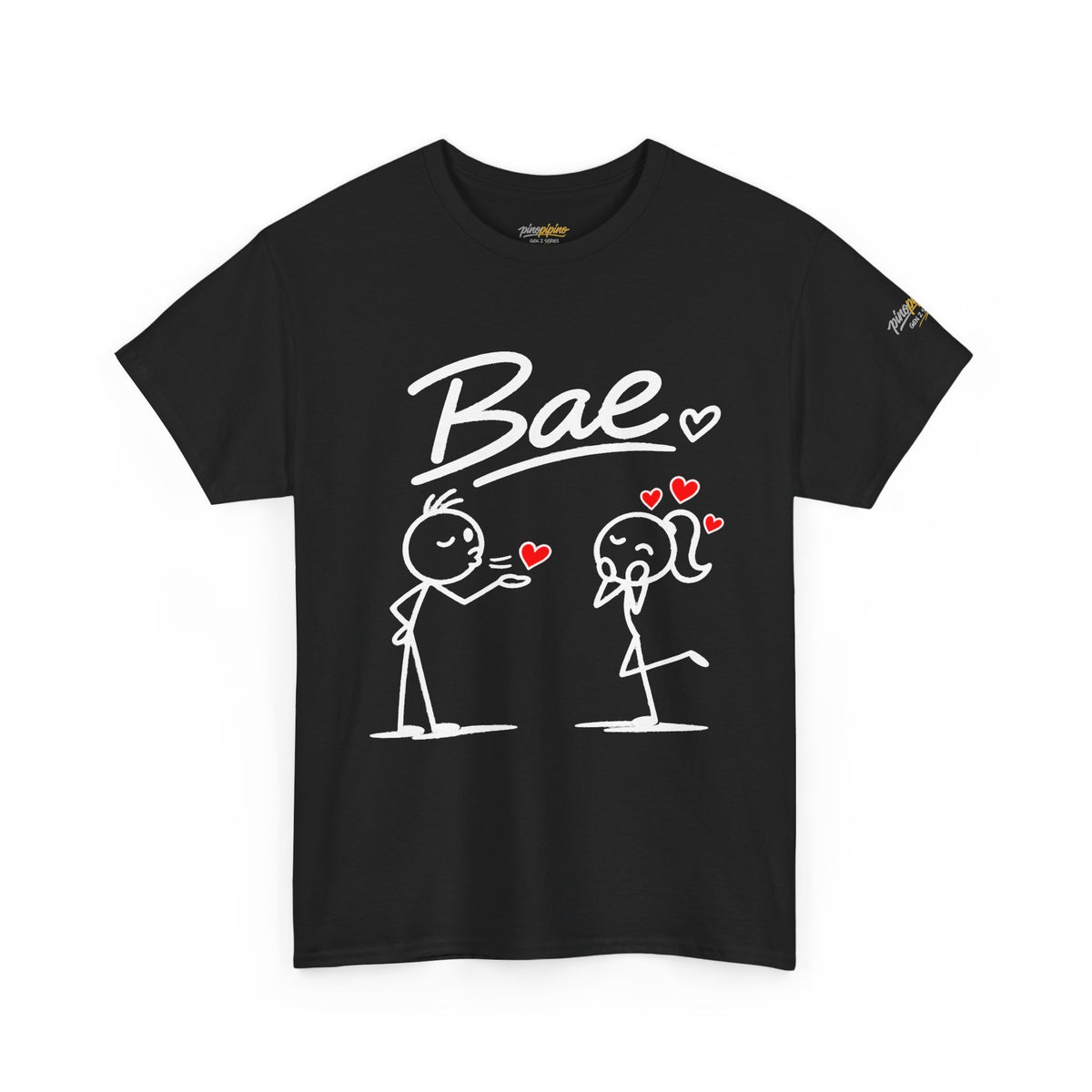 "Bae" Stick Figure Couple T‑Shirt — Cute Romantic Tee