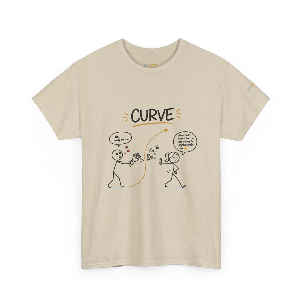 "Curve" Graphic Tee — Funny Gen Z Slang Stick Figure T-Shirt