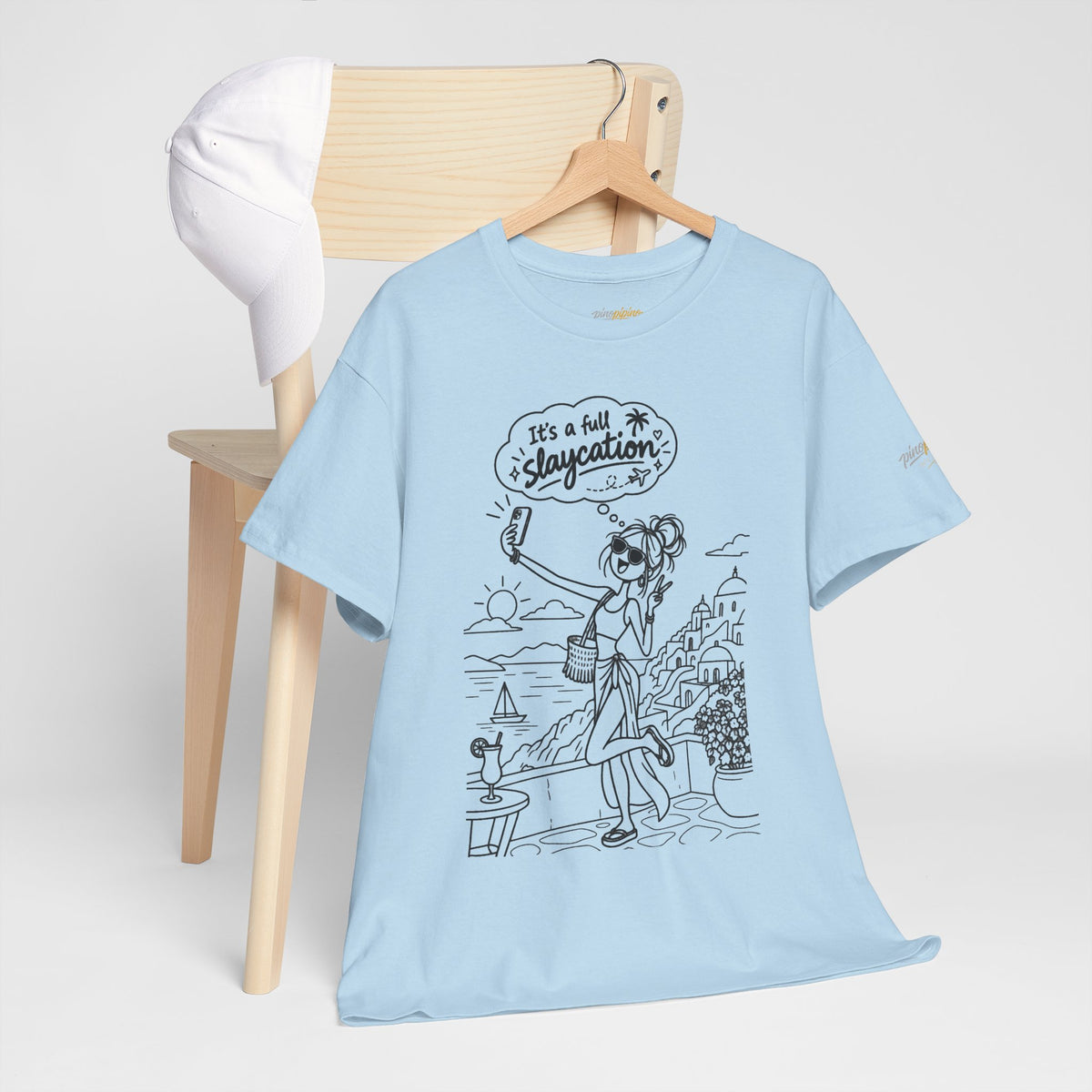 T-Shirt — "It's a Slaycation" Retro Beach Girl Graphic Tee