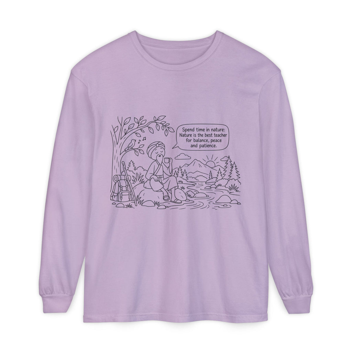 Long Sleeve T‑Shirt — "Spend time in nature" Hiking Graphic Tee