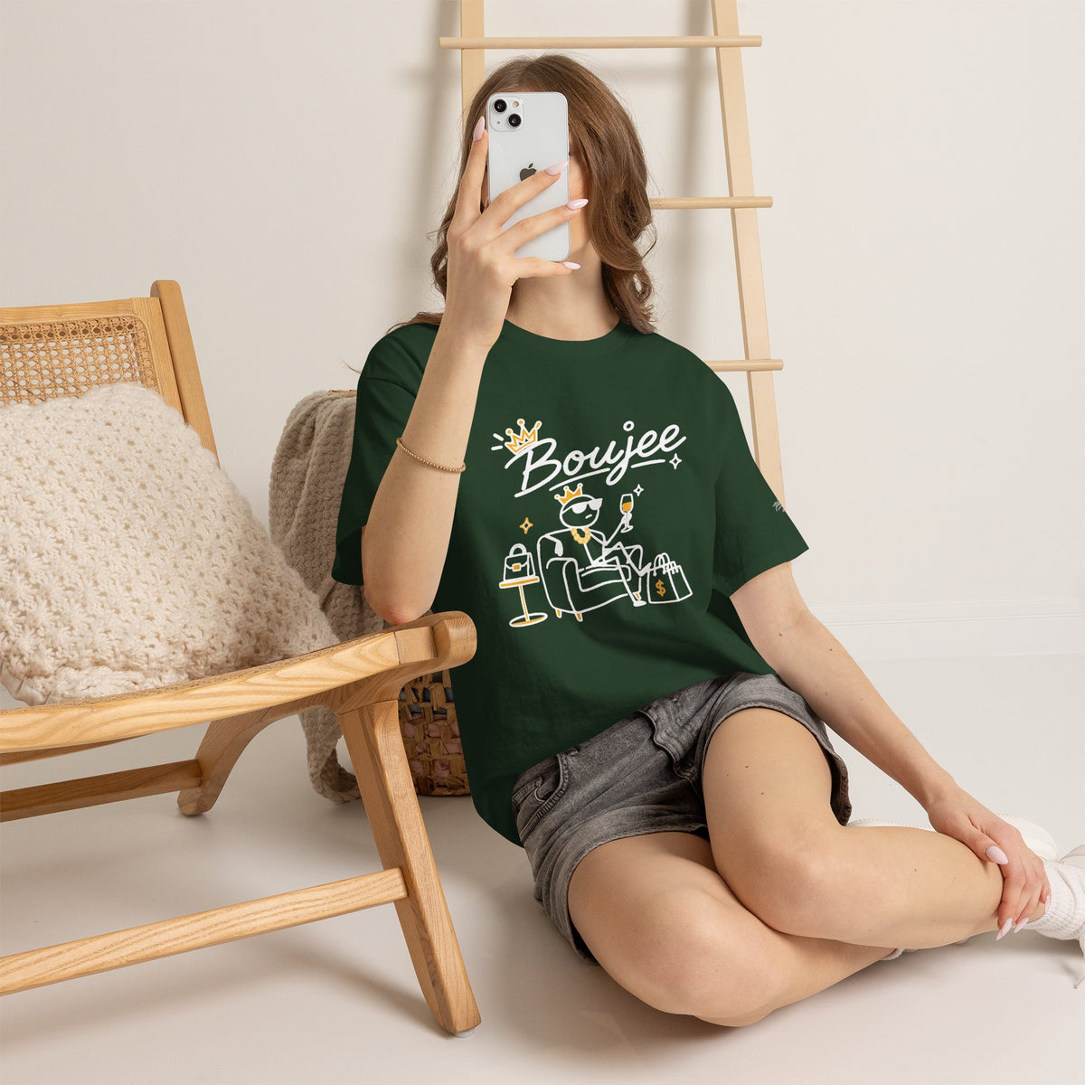 "Boujee" Minimal Graphic Cotton T-Shirt