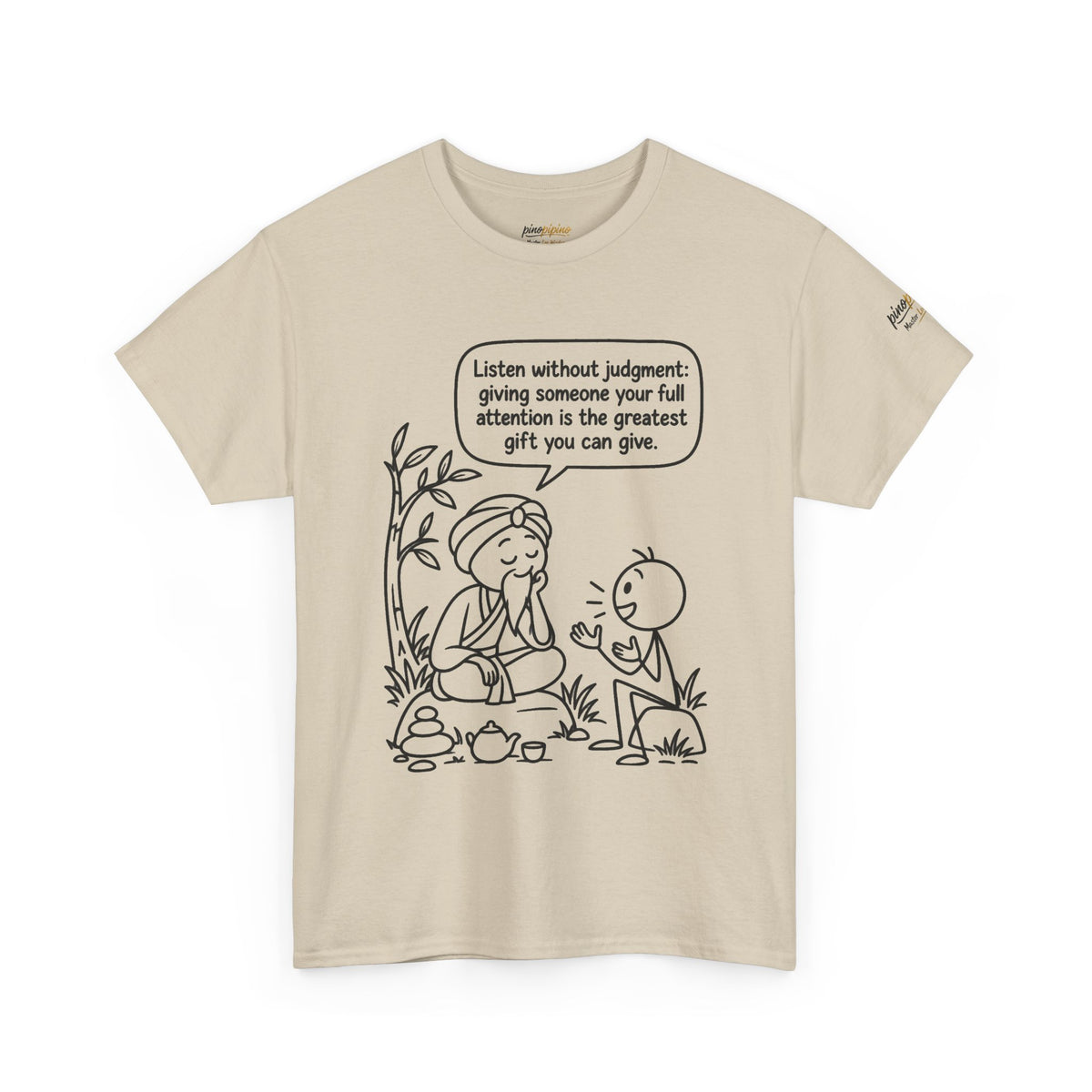 Mindful Listening Tee — "Listen without judgment" Meditation Quote T-Shirt