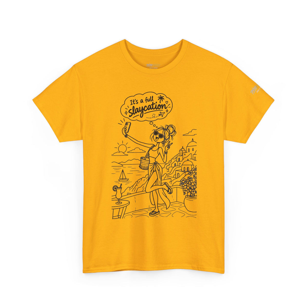 T-Shirt — "It's a Slaycation" Retro Beach Girl Graphic Tee