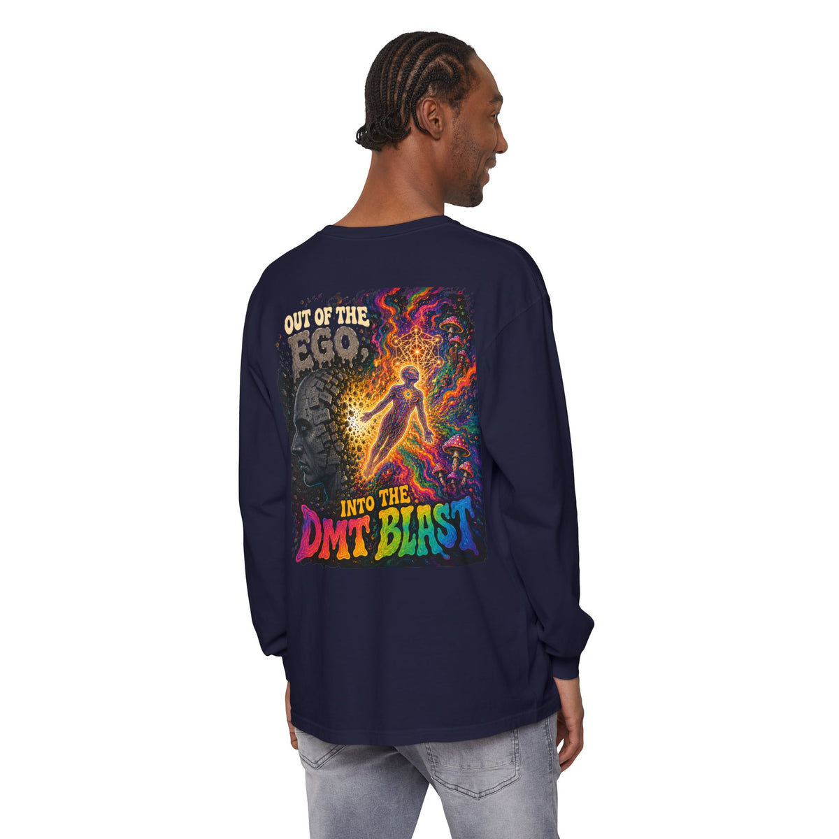 "Out of the Ego" Long Sleeve T-Shirt — Psychedelic DMT Blast Graphic