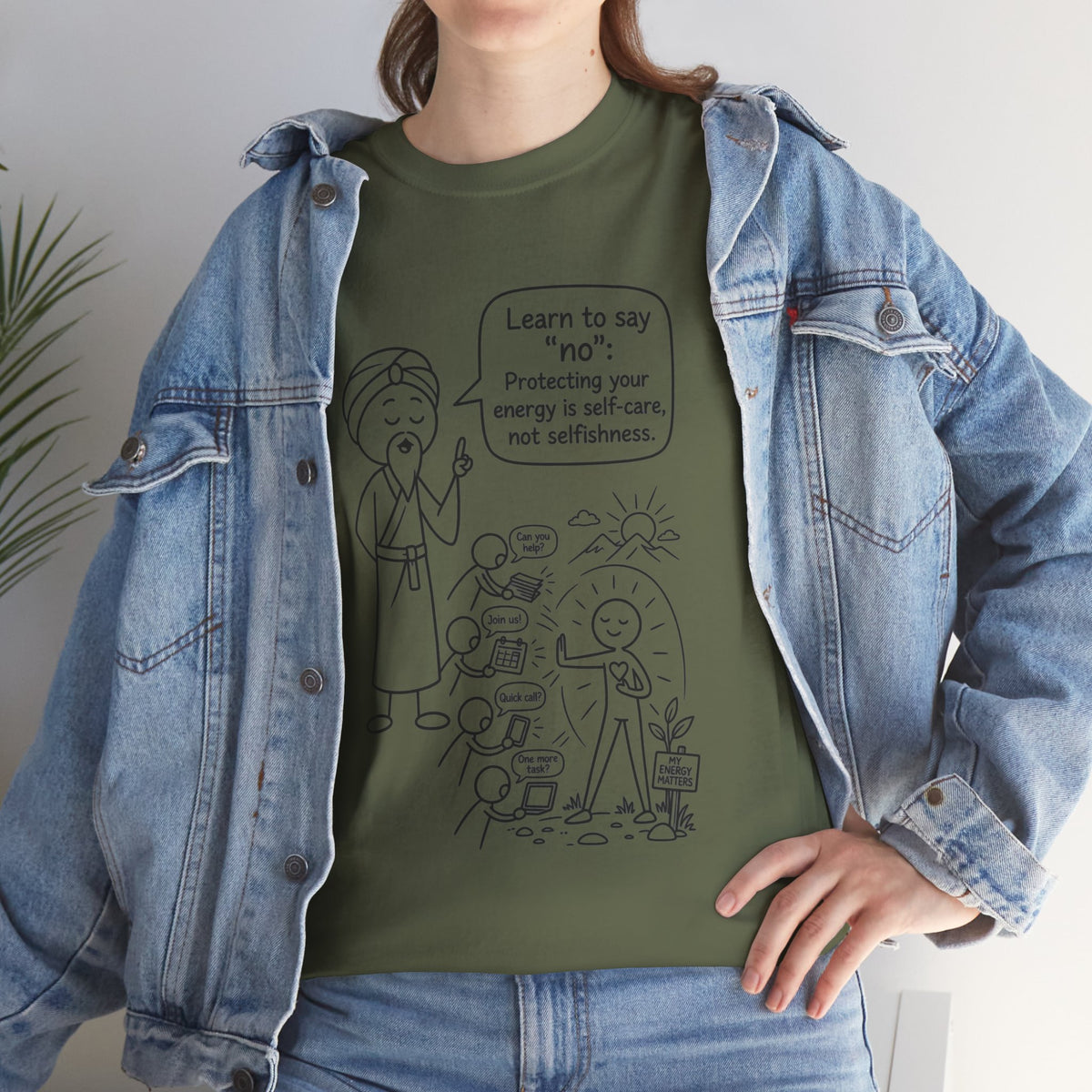 Spiritual Self-Care Tee — "Learn to Say No" Mindfulness T-Shirt