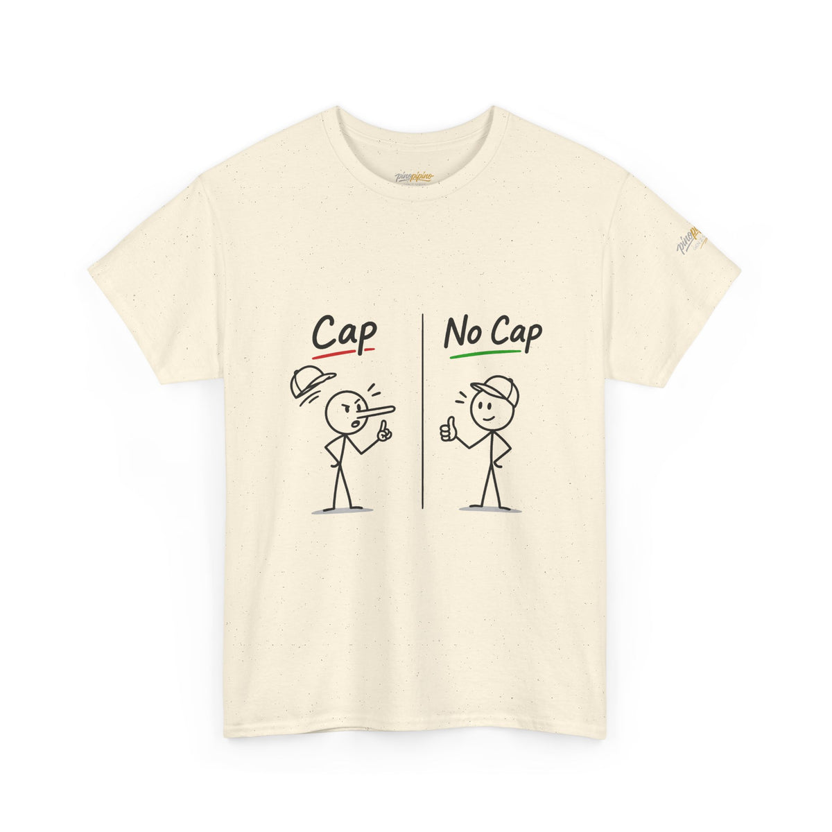 "Cap vs No Cap" T-Shirt – Funny Stick Figure Meme Tee