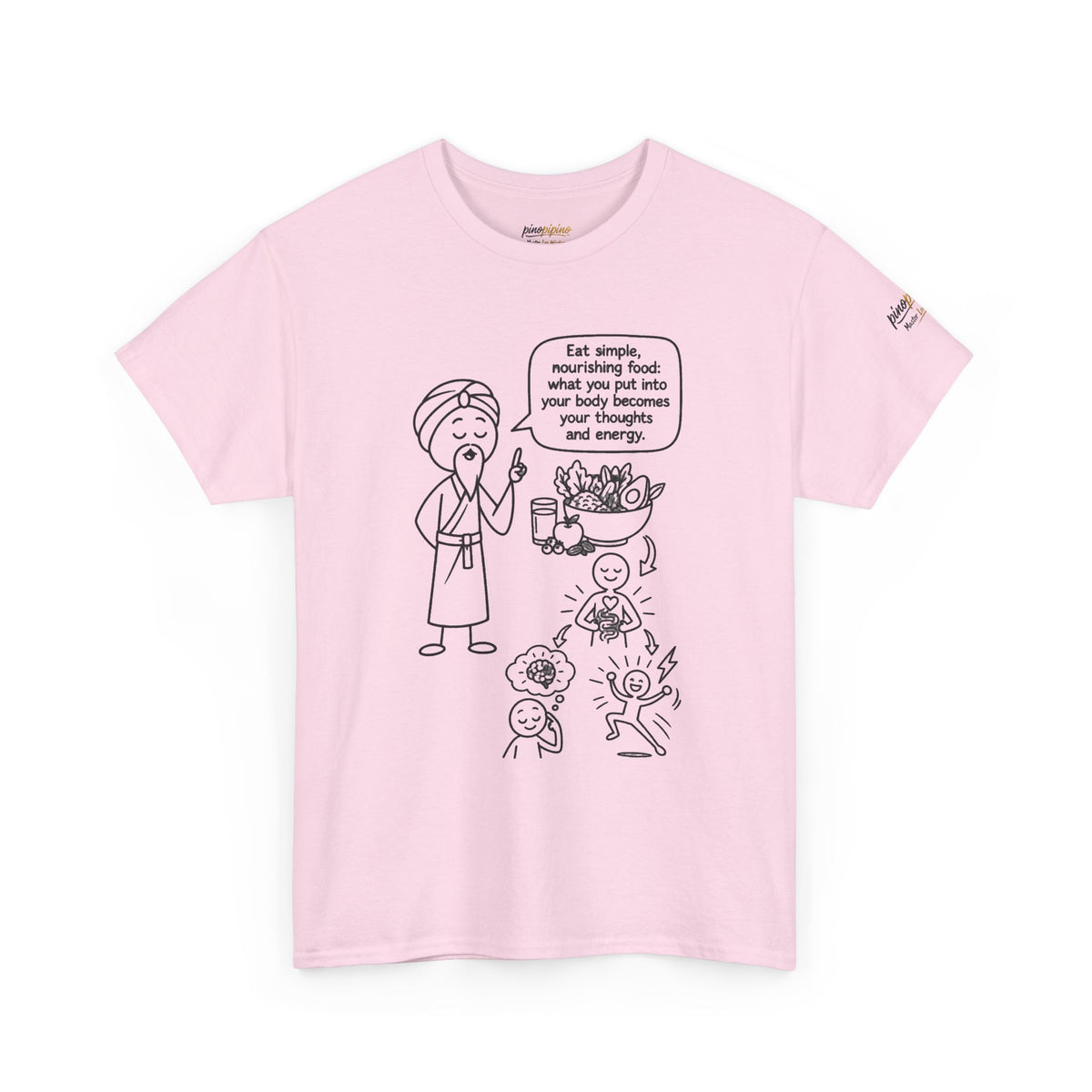 Mindful Eating T‑Shirt — "Eat Simple, Nourishing Food..." Wellness Tee