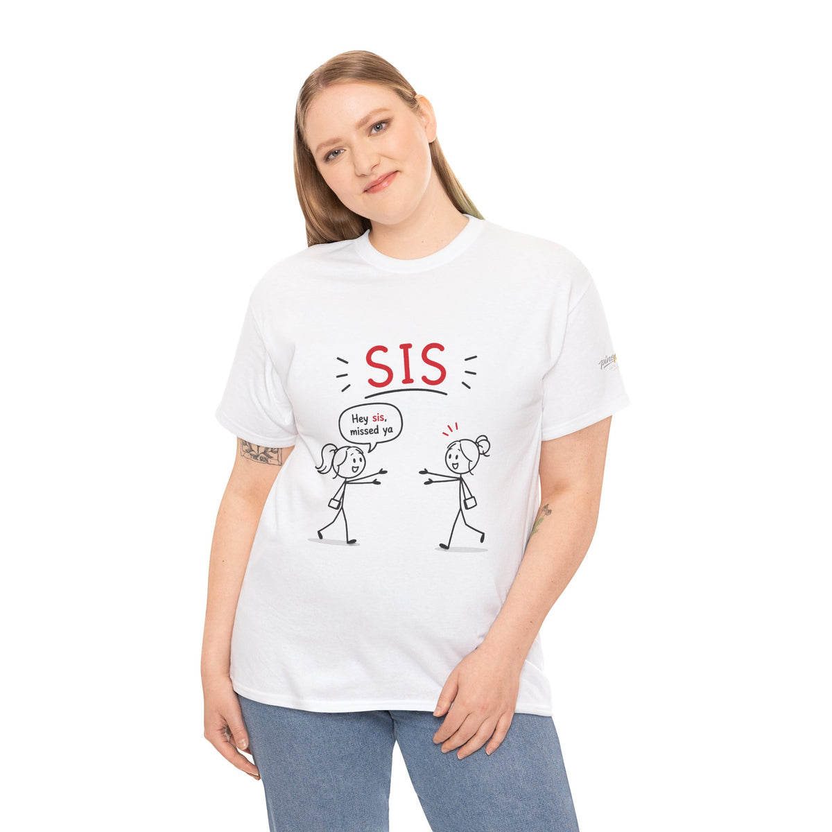 "Hey Sis, Missed Ya" Sister Cartoon Tee —  Funny Matching Shirt