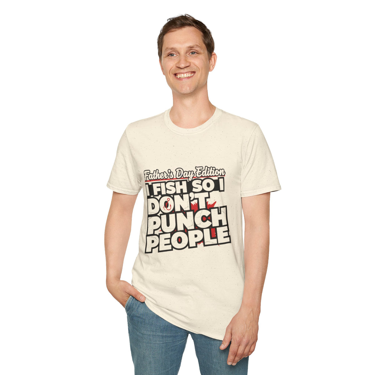 "I Fish So I Don’t Punch People" Father’s Day Fishing T-Shirt – Funny Dad Tee