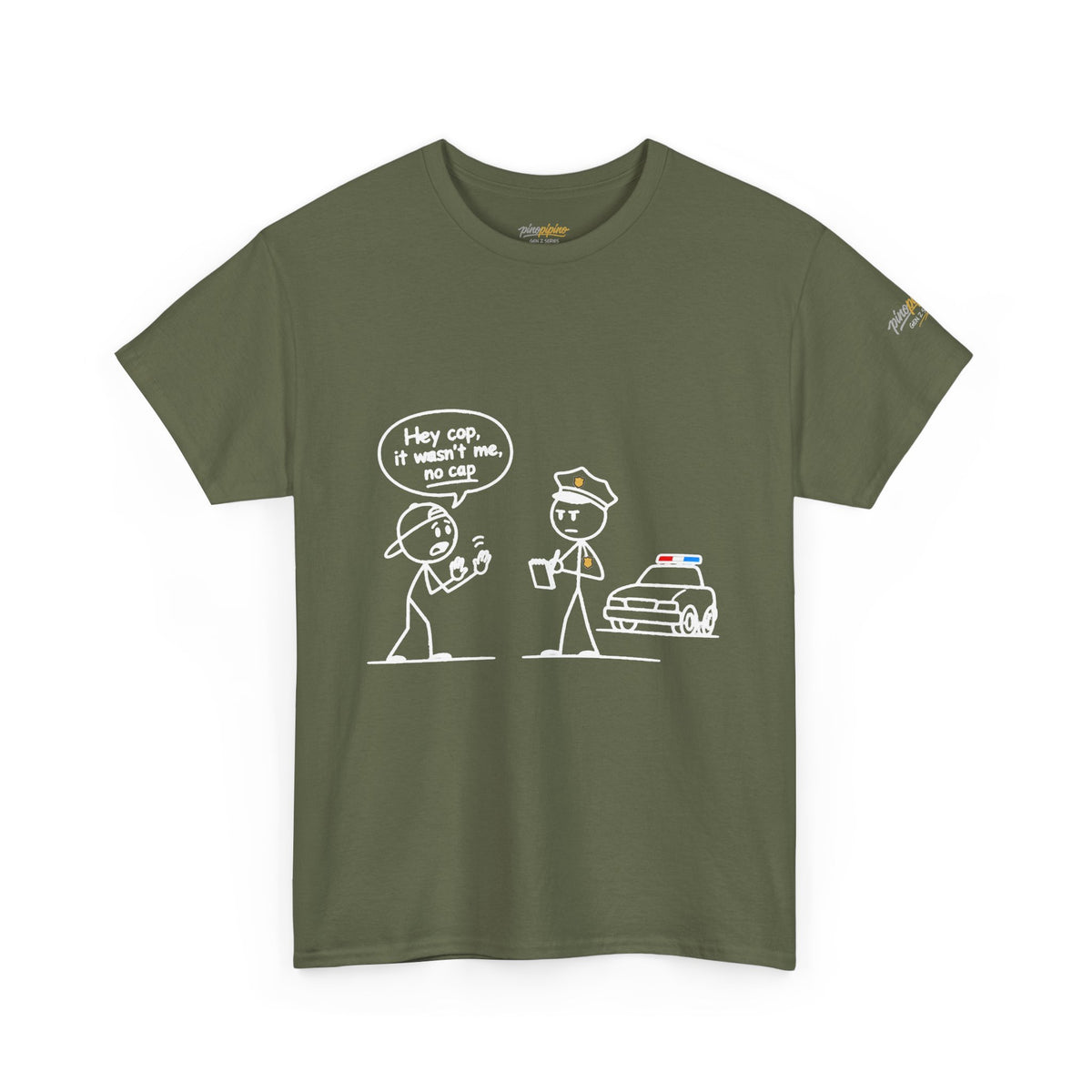 Cartoon Minimalist "No Cap" Gen Z Slang Tee