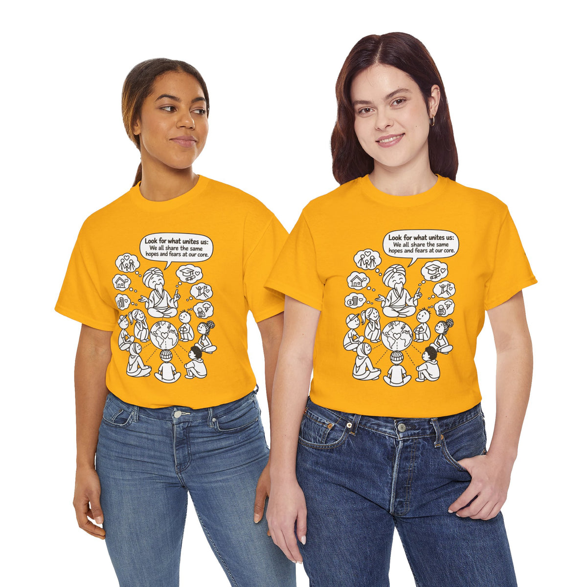 "Look for what unites us" Community Peace Crewneck Tee