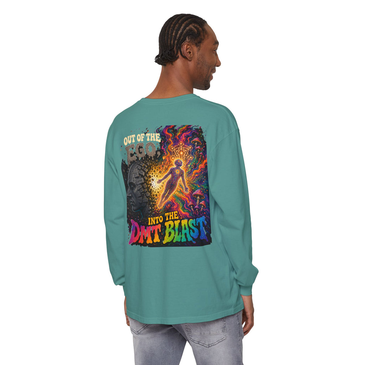 "Out of the Ego" Long Sleeve T-Shirt — Psychedelic DMT Blast Graphic