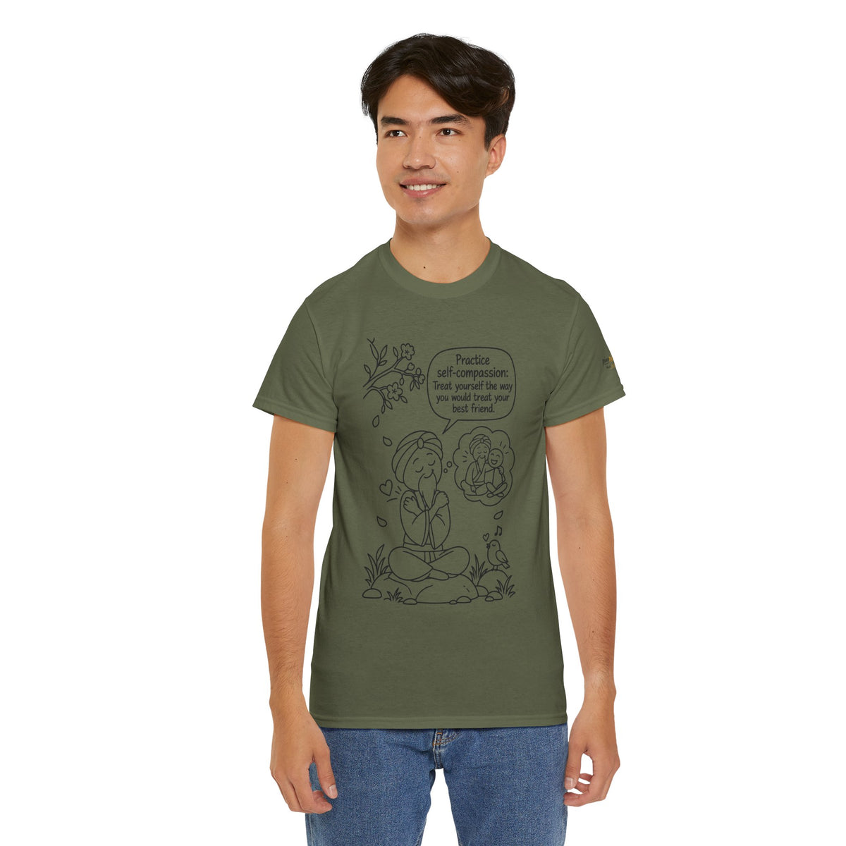 "Practice Self-Compassion" Master Lee's Wisdom Meditation T-Shirt