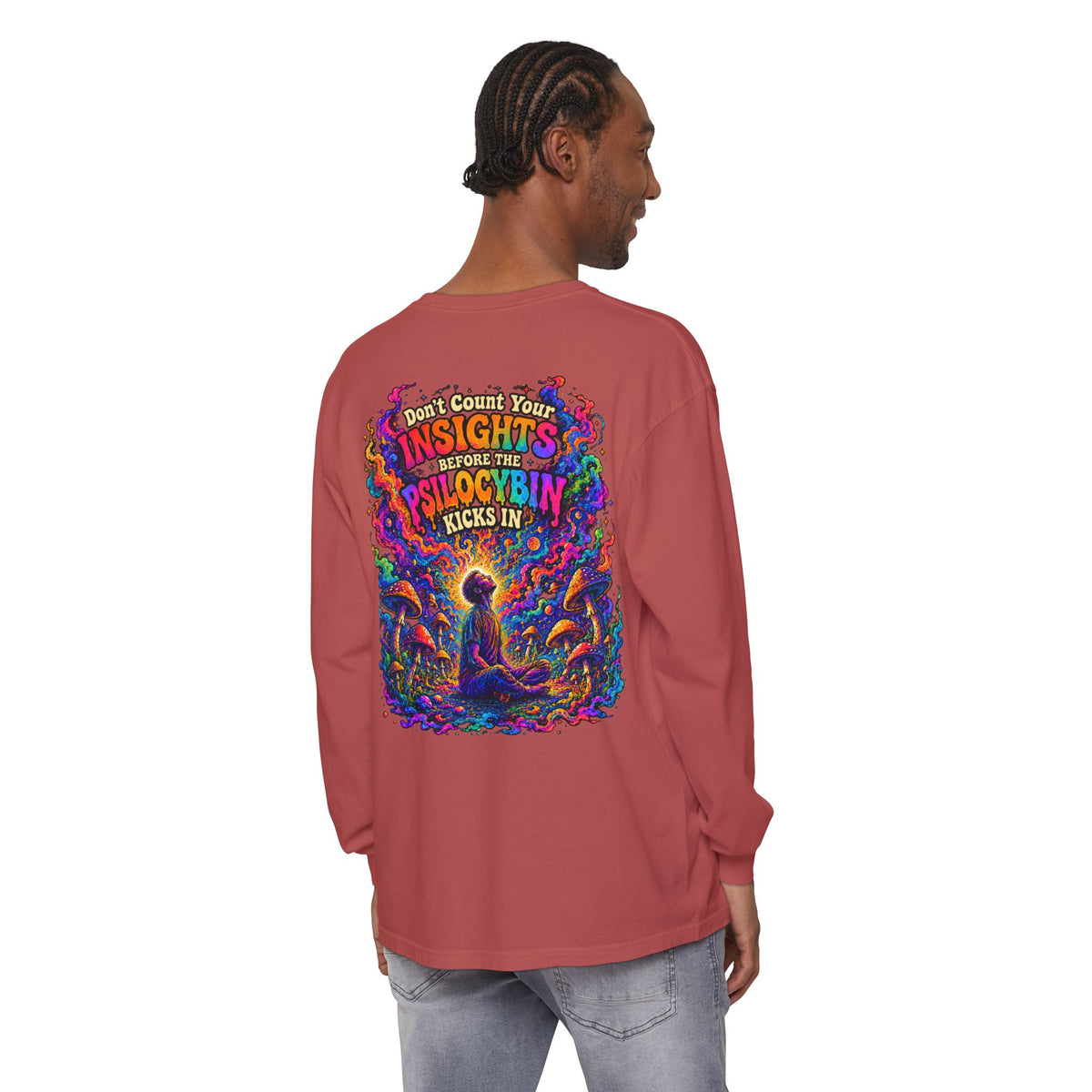 "Don't Count Your Insights" Long Sleeve Tee — Psychedelic Mushroom Art