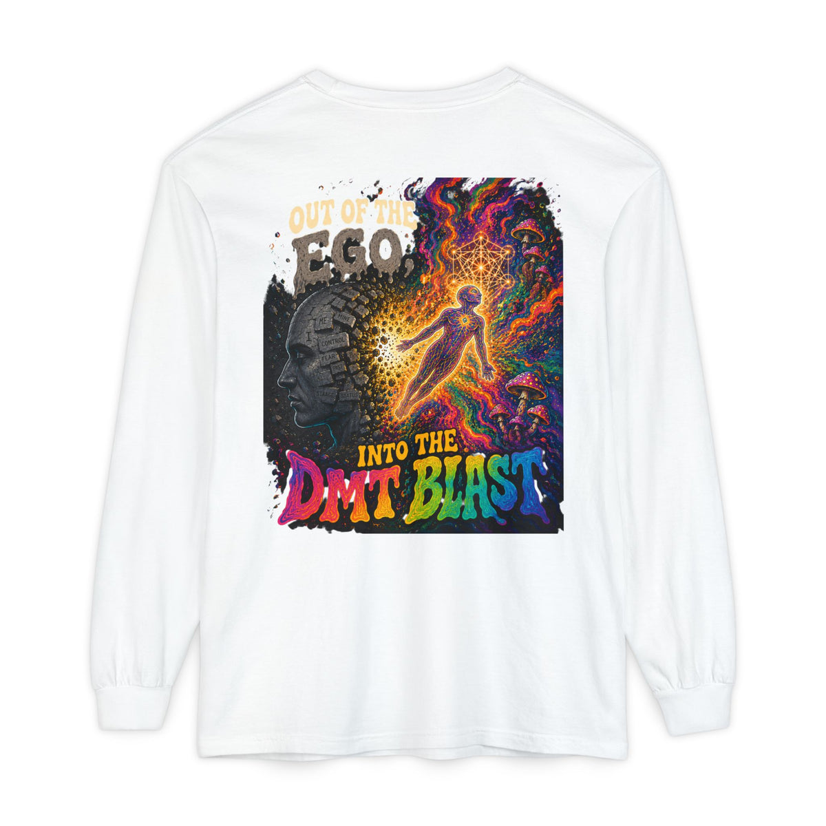 "Out of the Ego" Long Sleeve T-Shirt — Psychedelic DMT Blast Graphic