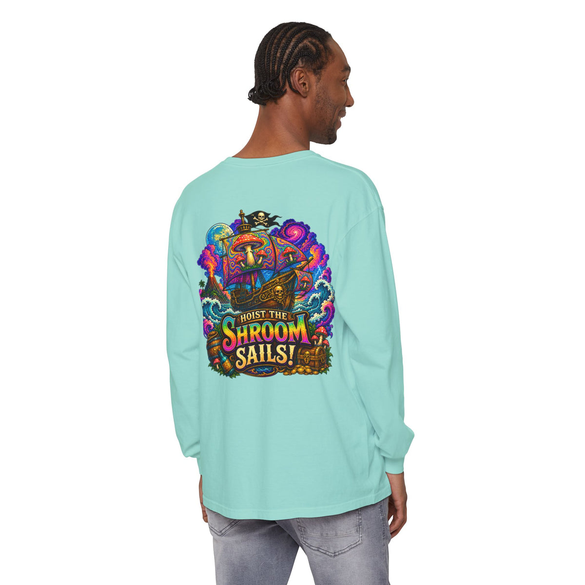 Hoist the Shroom Sails! Long Sleeve T‑Shirt