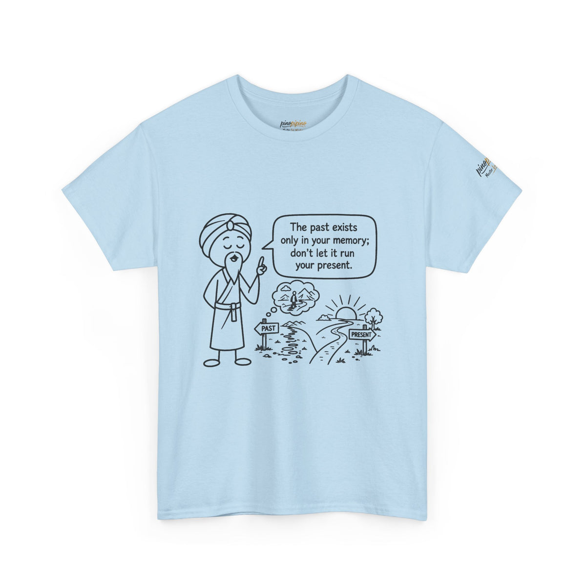 Inspirational Master Lee's Wisdom Graphic Tee — "The past exists only in your memory; don't let it ruin your present."
