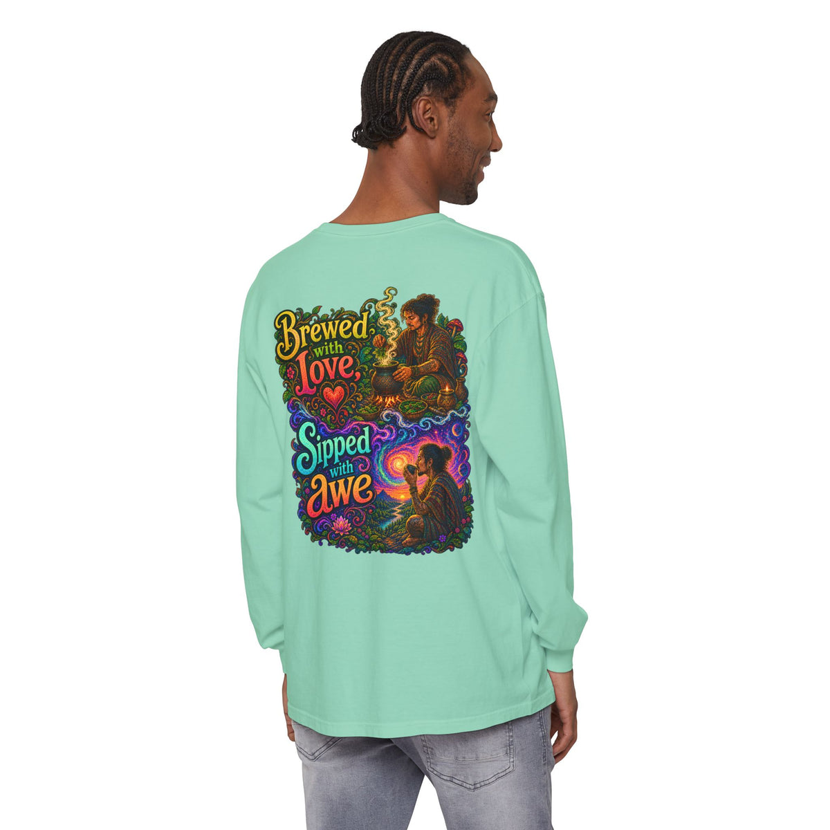 "Brewed with Love, Sipped with Awe" Long Sleeve Tee