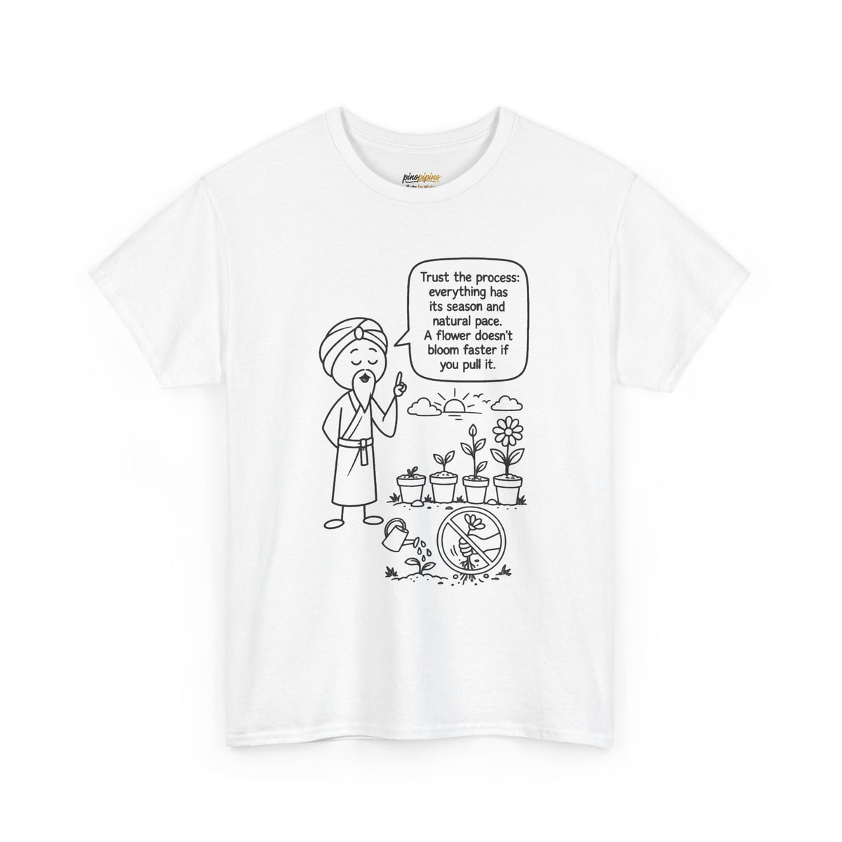 T-Shirt — "Trust the Process" Wise Cartoon Tee