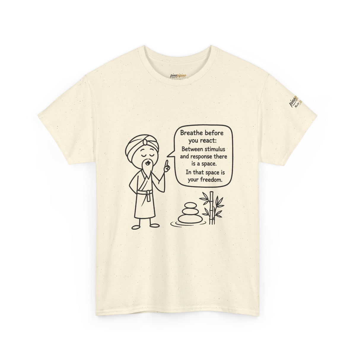 Mindful Guru T‑Shirt — "Breathe before you react" Meditation Tee