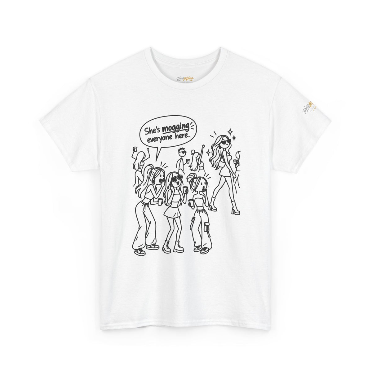 "She's mogging everyone here" Cartoon Tee