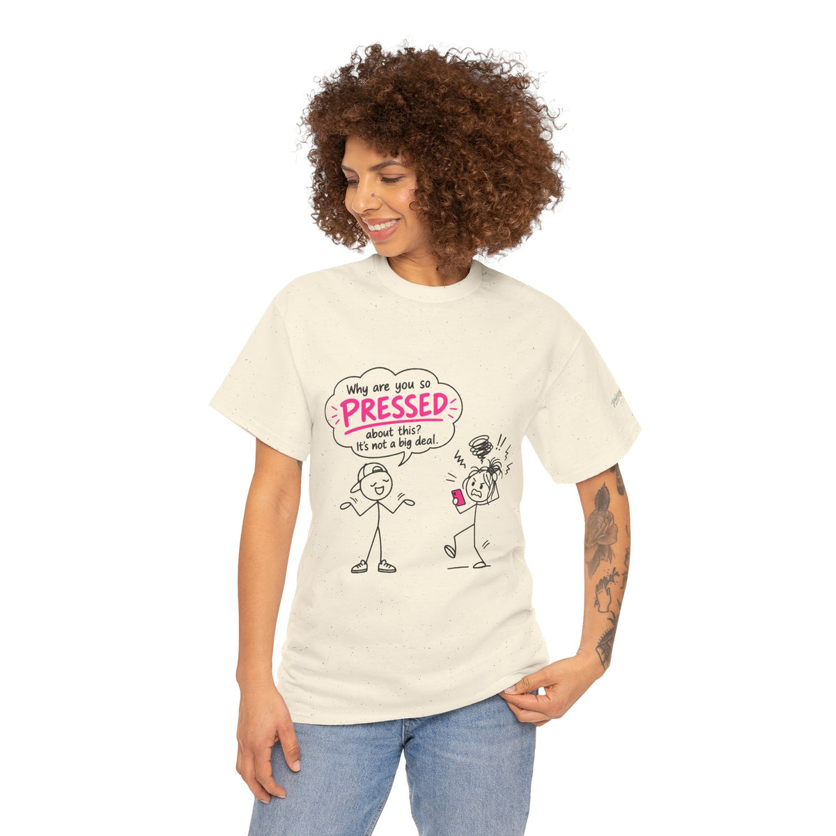 "Why Are You So Pressed?" Cartoon Graphic Tee
