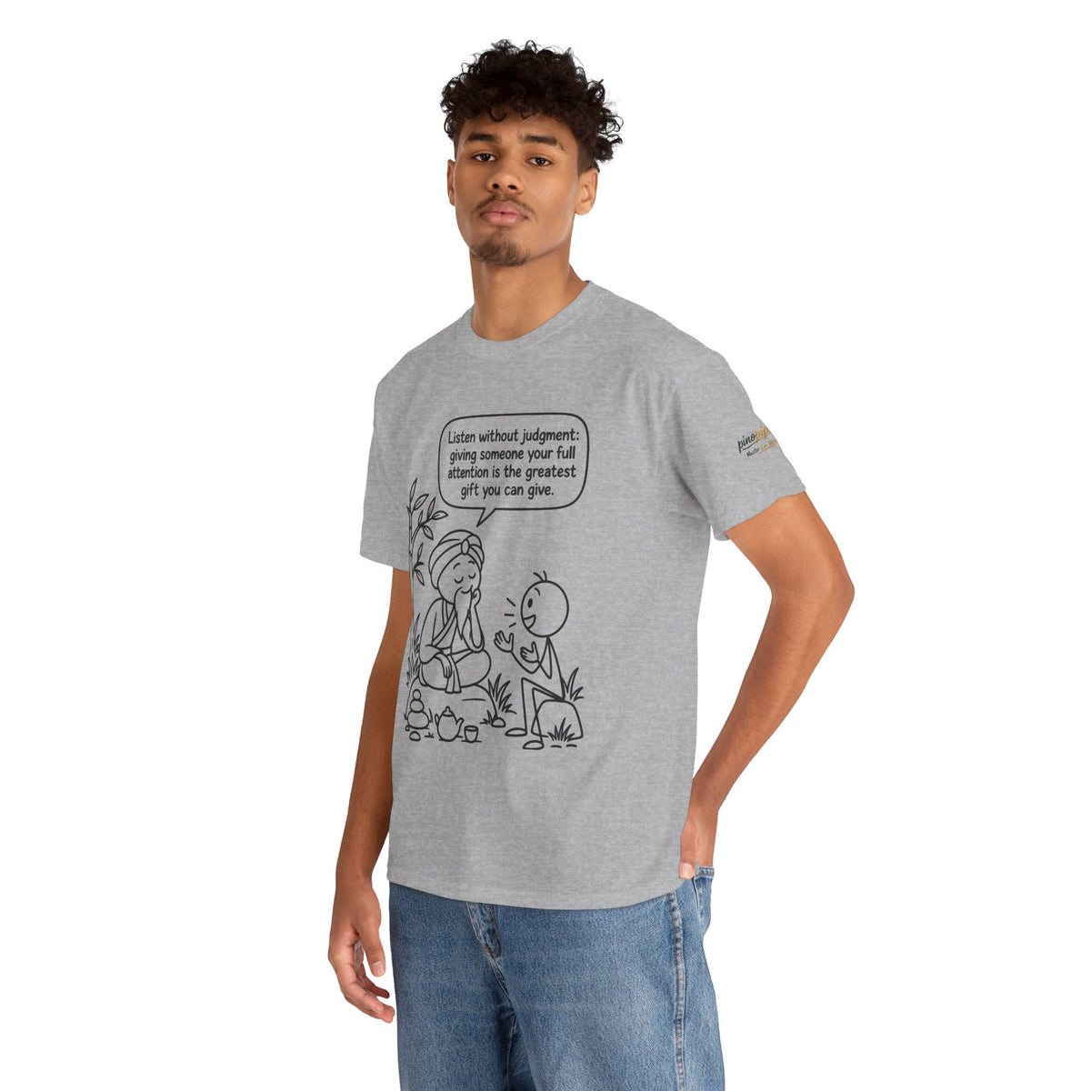 Mindful Listening Tee — "Listen without judgment" Meditation Quote T-Shirt