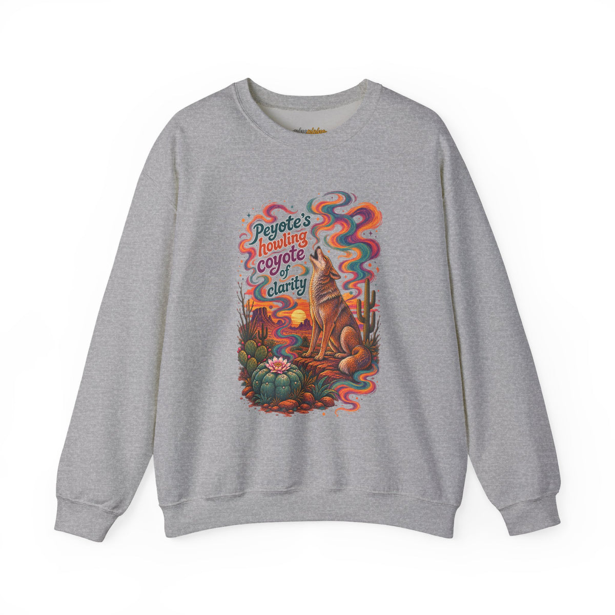 “Peyote’s Howling Coyote Clarity” Graphic Crewneck Sweatshirt