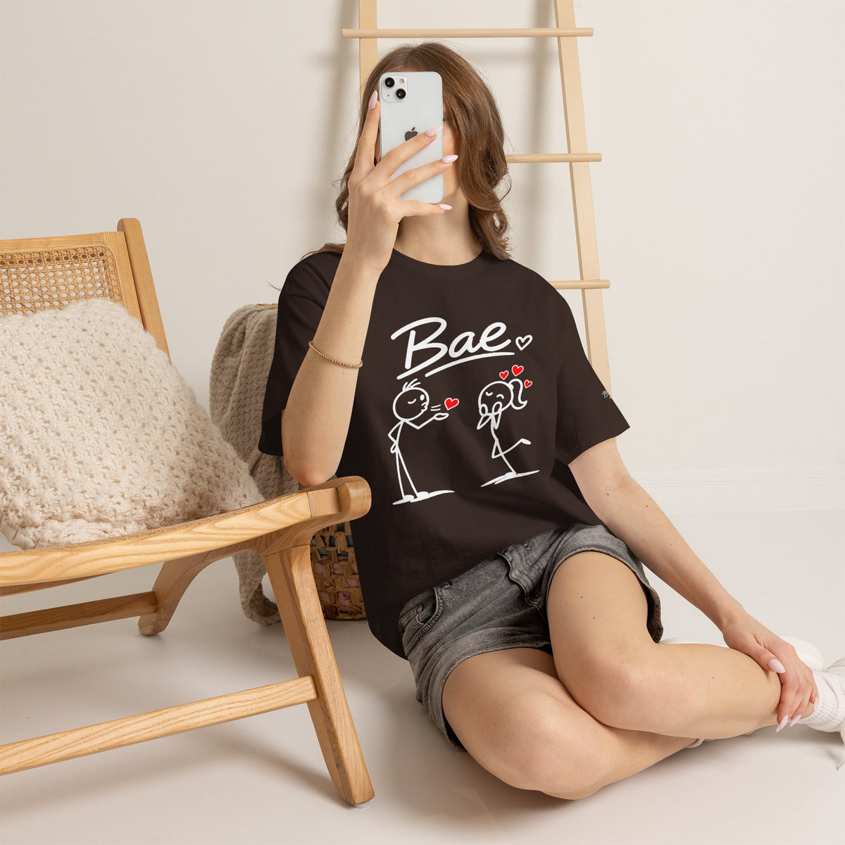 "Bae" Stick Figure Couple T‑Shirt — Cute Romantic Tee
