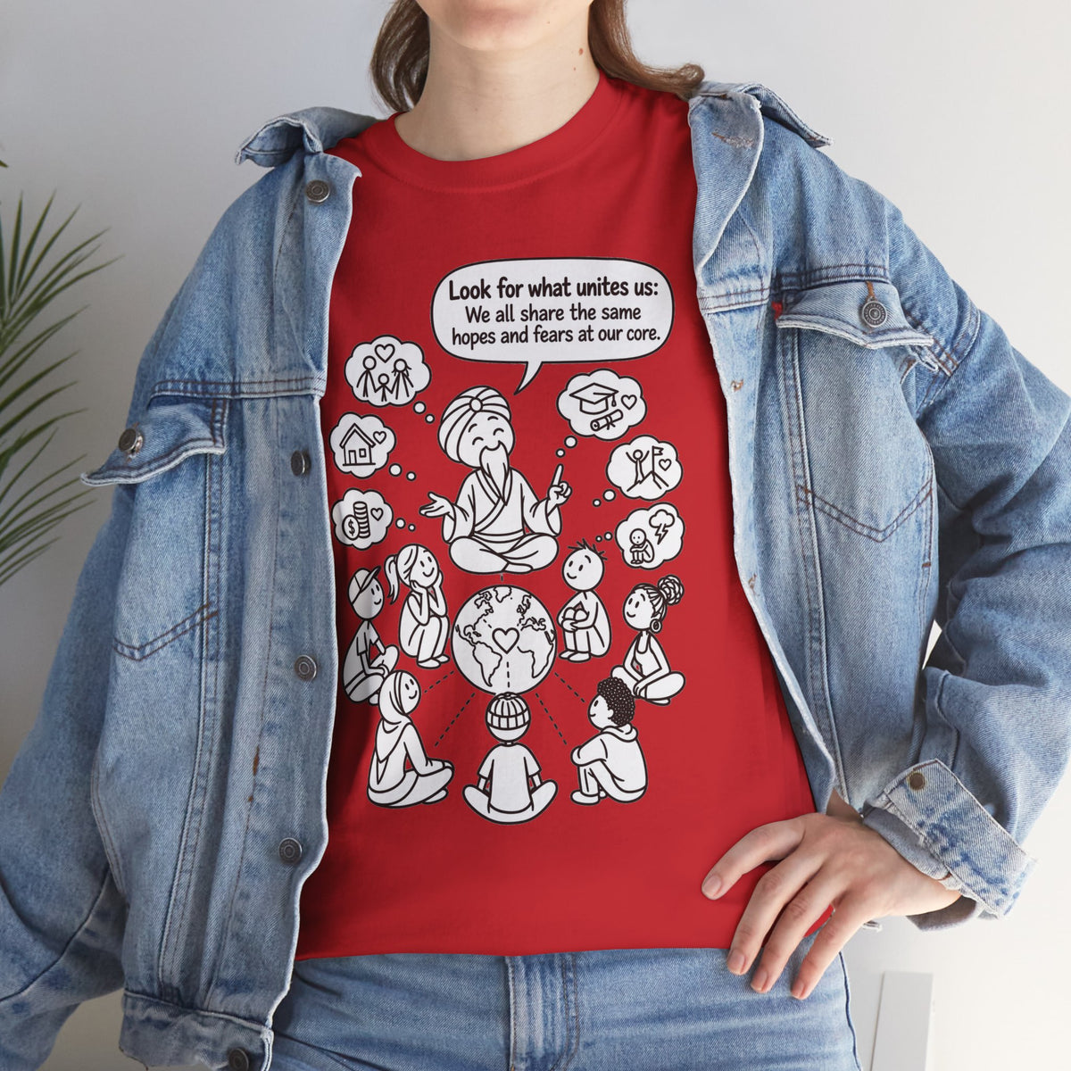 "Look for what unites us" Community Peace Crewneck Tee