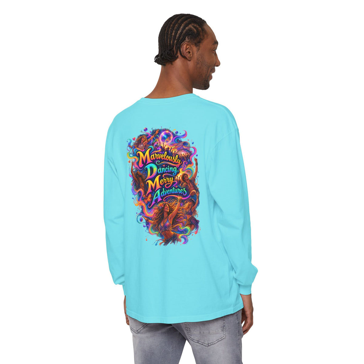 "Marvelously Dancing Merry Adventures" Psychedelic Long Sleeve Tee