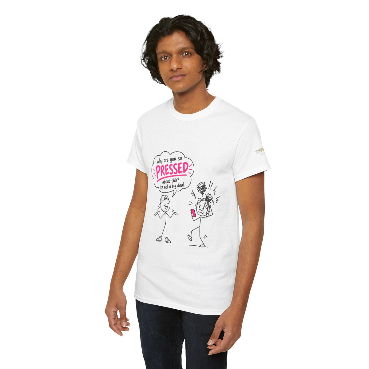 "Why Are You So Pressed?" Cartoon Graphic Tee