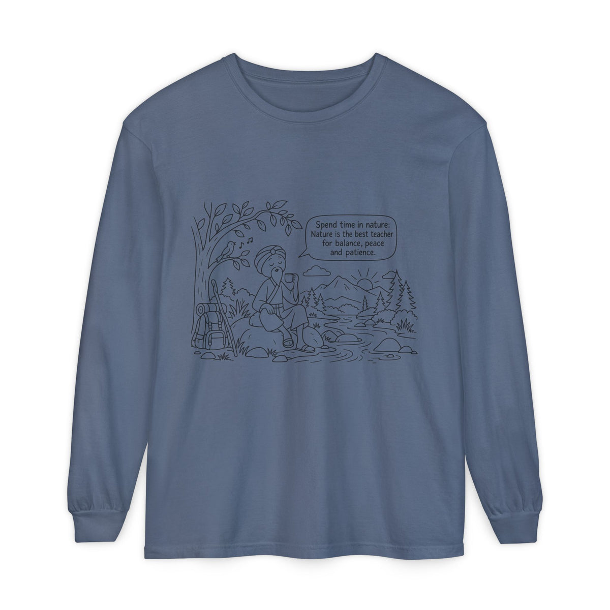 Long Sleeve T‑Shirt — "Spend time in nature" Hiking Graphic Tee