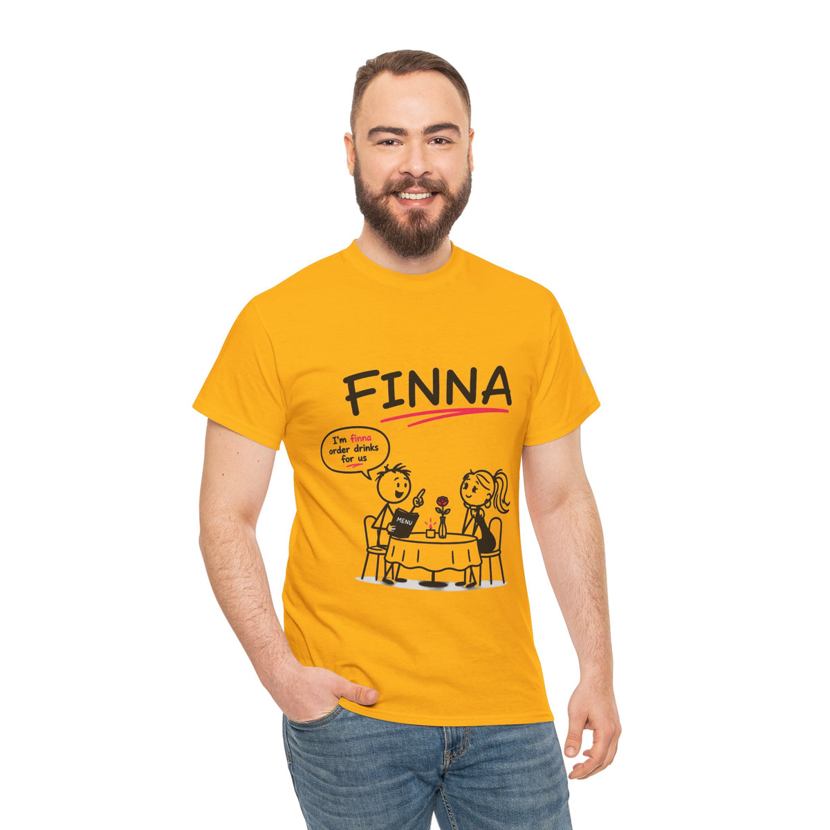 "FINNA" Gen z Slant Cartoon Tee
